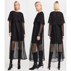 NWT Sea New York Vale Lace Capelet Dress Black, Size XXS (or XS)